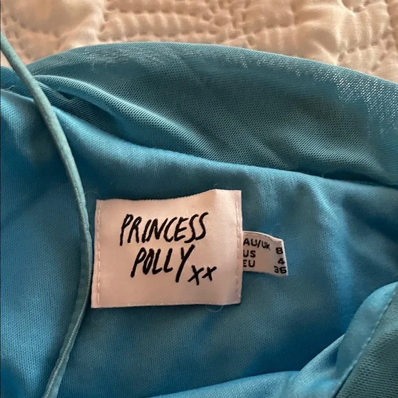 Princess Polly Teal Ruched Dress - Picture 3 of 5